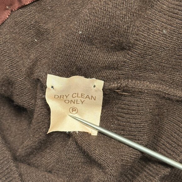 VTG CHANEL Cashmere Cardigan Jewel Button Asymmetrical Brown Sweater Chest 35" - Picture 13 of 14